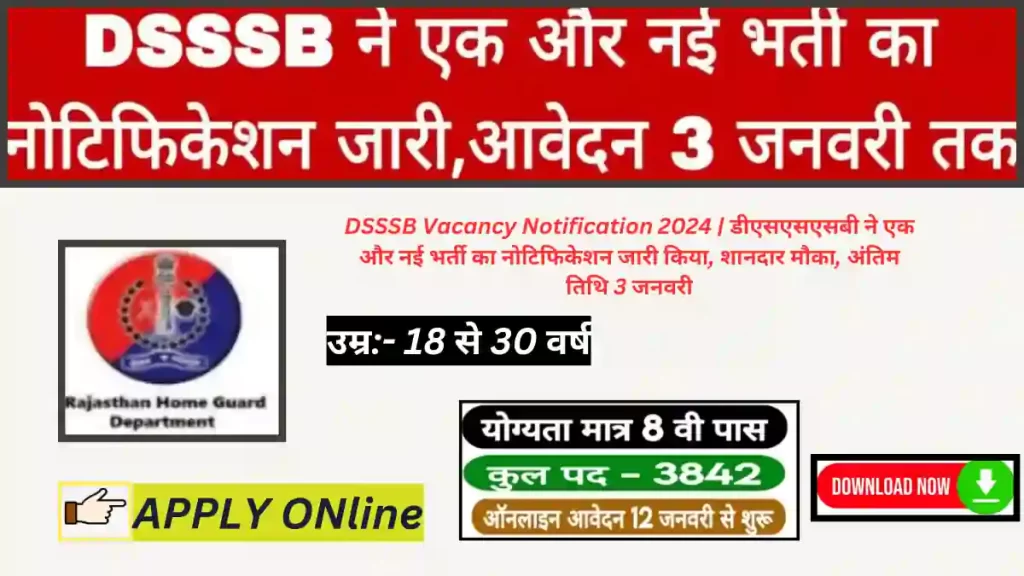 DSSSB Vacancy Notification 2024