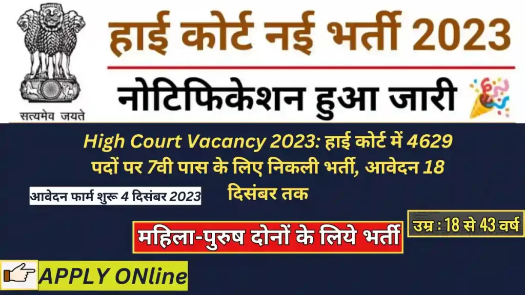 High Court Vacancy 2023