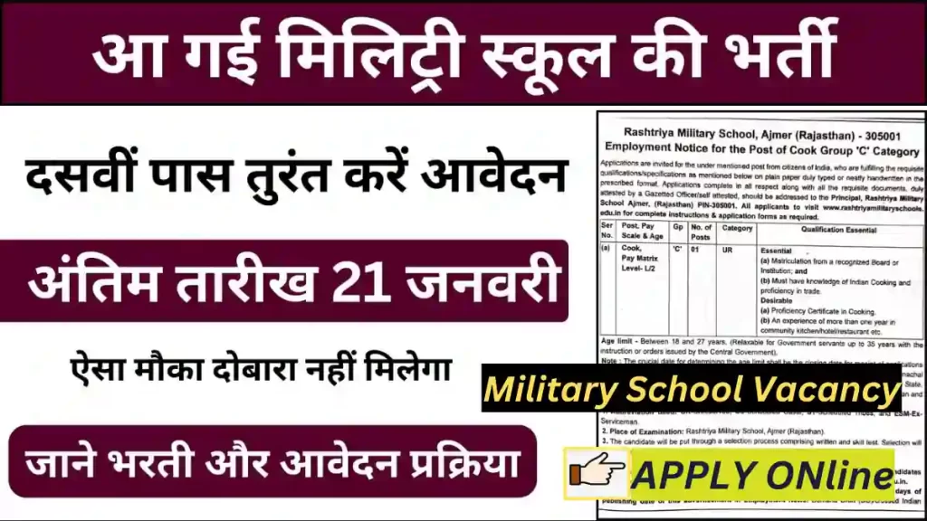 Military School Vacancy